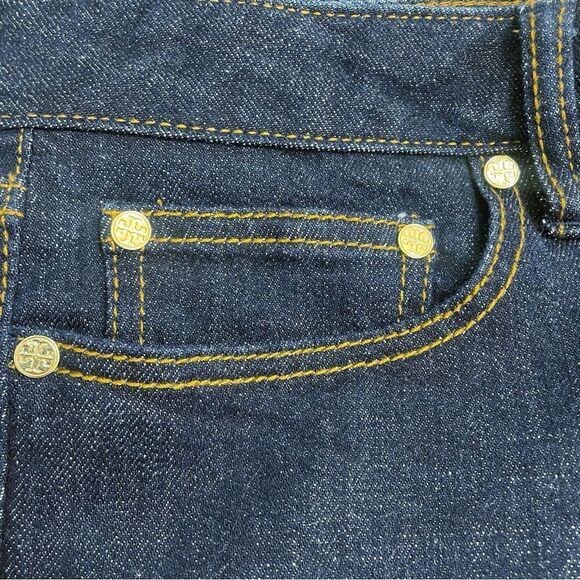 Tory Burch Jeans Low Rise Super Skinny Dark Rinse Wash Extra Long Size 28 | 6 - Picture 8 of 15